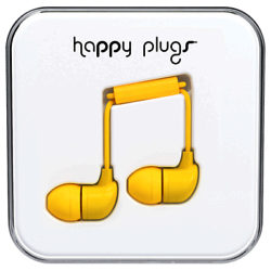 Happy Plugs In-Ear Headphones with Mic/Remote Yellow